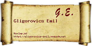 Gligorovics Emil névjegykártya