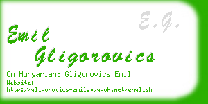 emil gligorovics business card